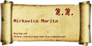 Mirkovics Marita névjegykártya